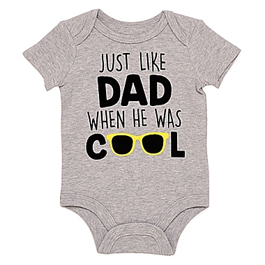 Baby Starters&reg; BWA&reg; Size 12M Just Like Dad Short Sleeve Bodysuit in Grey. View a larger version of this product image.