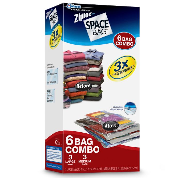 ziploc space bag travel bags 6 pk