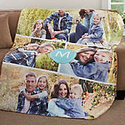 Photo Collage Monogram Personalized Blanket