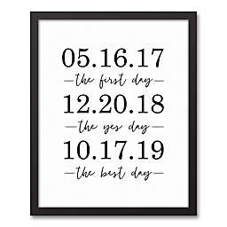 Designs Direct Personalized Important Dates 17.73-Inch x 21.73-Inch Black Framed Canvas Wall Art