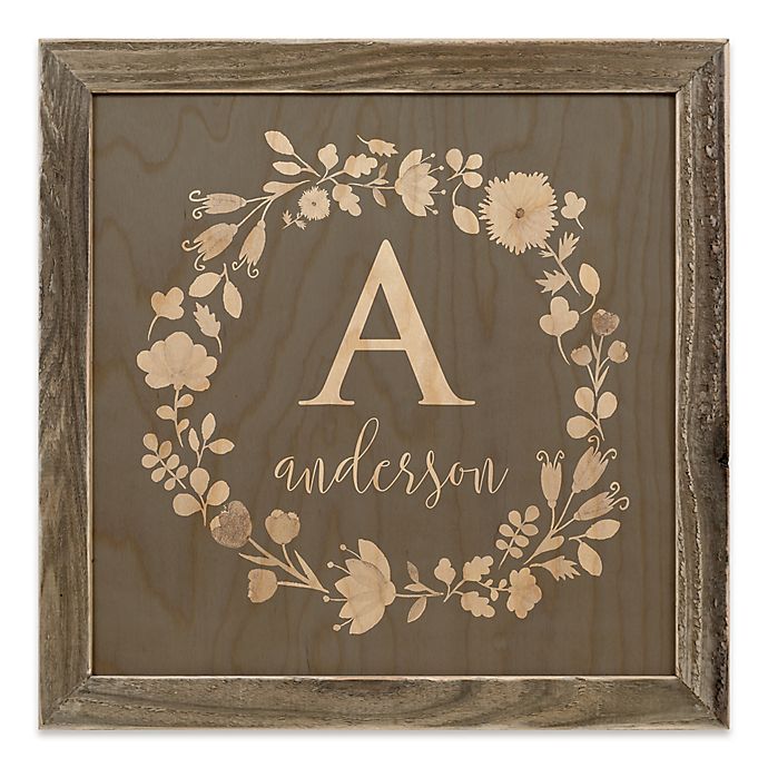 Designs Direct Personalized Simple Monogram Framed Wood Print | Bed Bath & Beyond