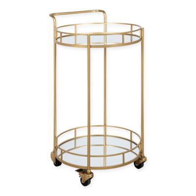 Kate and Laurel&trade; Deveaux 2-Tier Mirrored Bar Cart in Gold