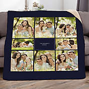 Family Photomontage Personalized Photo Sherpa Blanket