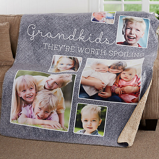 Alternate image 1 for They're Worth Spoiling Personalized Photo Sherpa Blanket