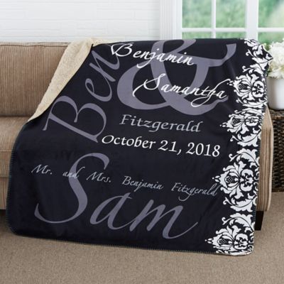 The Wedding Couple Personalized Sherpa Blanket