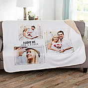 Wedding 3 Photo Collage Personalized Sherpa Blanket