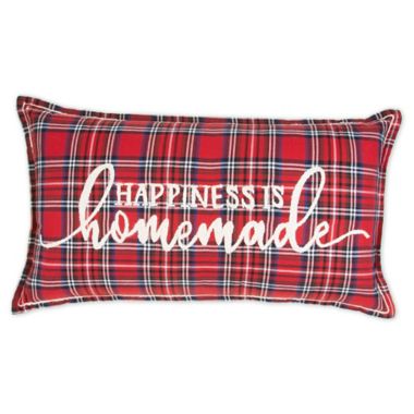 Bee &amp; Willow&trade; Christmas Plaid Oblong Throw Pillow in Red. View a larger version of this product image.