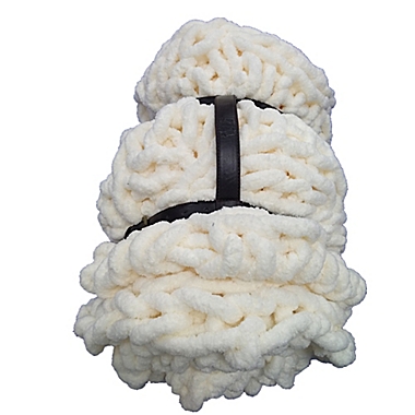 Bee &amp; Willow&trade; Chunky Chenille Harness Throw Blanket in Cream. View a larger version of this product image.