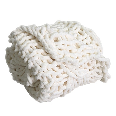 Bee &amp; Willow&trade; Chunky Chenille Harness Throw Blanket in Cream. View a larger version of this product image.