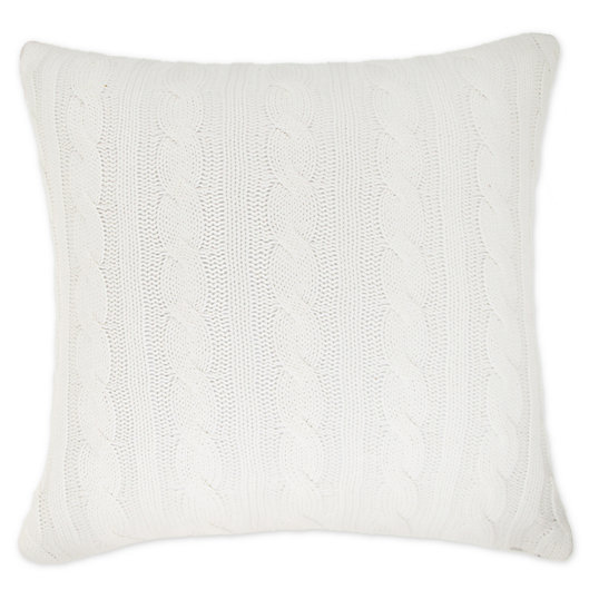 Alternate image 1 for Bee & Willow™ Cable Knit Ticking Stripe Square Throw Pillow