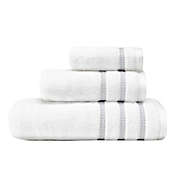 Vera Wang&trade; Textured Trellis 3-Piece Towel Set in White Arctic