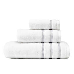 Vera Wang™ Textured Trellis 3-Piece Towel Set in White Arctic