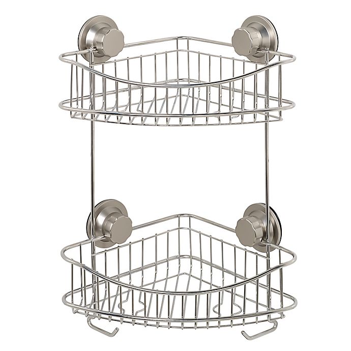 stainless steel corner tension shower caddy