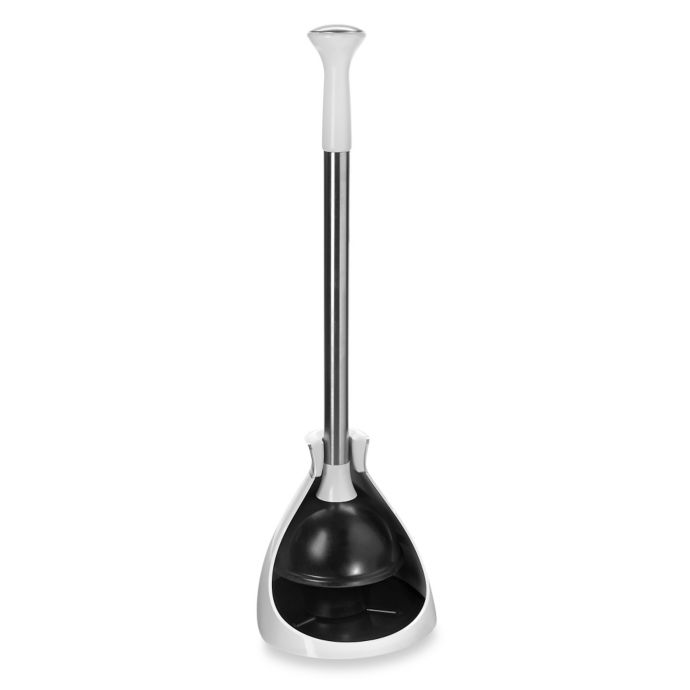 simplehuman Toilet Plunger in Stainless Steel/White Bed Bath and