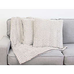 Thro By Marlo Lorenz Aiden 3-Piece Throw Blanket and PIllow Set in Grey