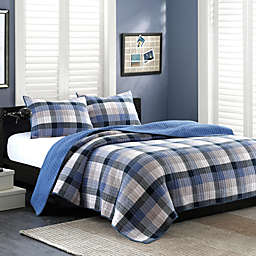 INK+IVY Maddox 2-Piece Reversible Twin Quilt Set in Blue