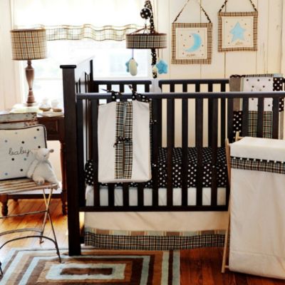 blue plaid crib bedding