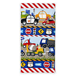 Trains and Trucks Bath Towel in Yellow