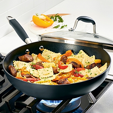 Anolon&reg; Advanced Home Nonstick 12-Inch Hard-Anodized Aluminum Ultimate Pan in Onyx. View a larger version of this product image.