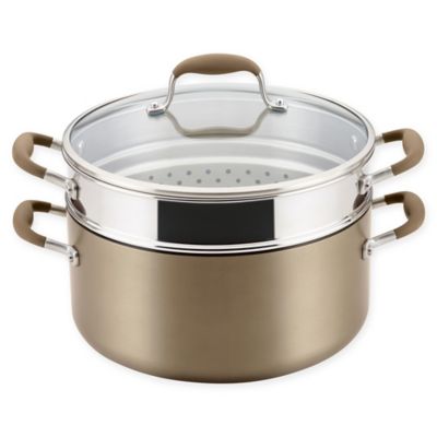 Anolon Advanced Home 8.5" Wide Stockpot with Mutlifunction Insert Bronze