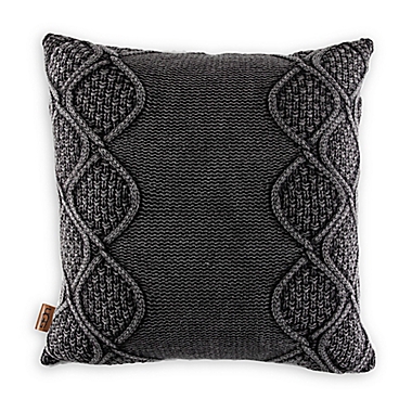 UGG&reg; Boulder Square Throw Pillow in Charcoal. View a larger version of this product image.