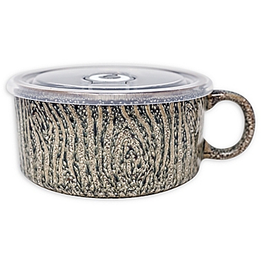 Boston Warehouse&reg; Wood Grain Soup Mug with Lid. View a larger version of this product image.