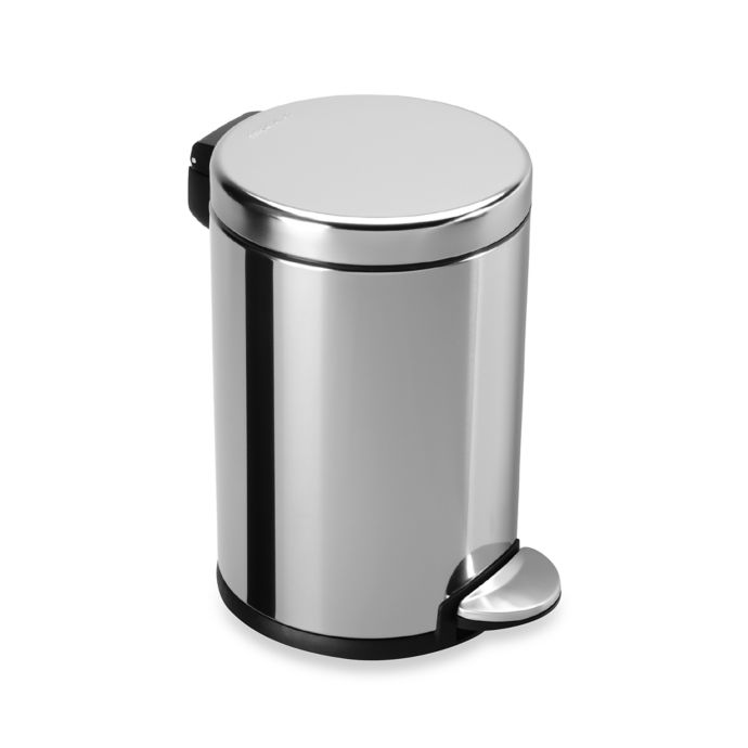 Simplehuman Cw2071 12 Gallon 45 Liter Black Stainless Steel Slim Step On Rectangular Trash Can