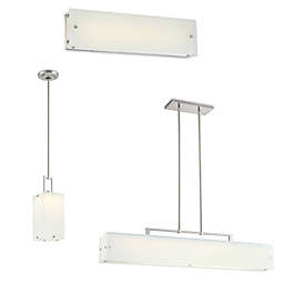 George Kovacs® Button Light Fixtures in Brushed Nickel with Glass Shade