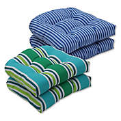 Pillow Perfect Stripe Wicker Seat Cushions (Set of 2)