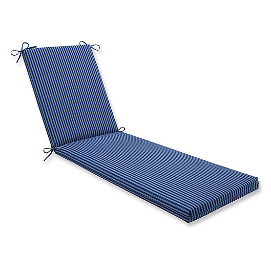 Alternate image 1 for Pillow Perfect Resort Stripe 80-Inch Chaise Lounge Cushion in Blue