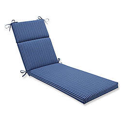 Pillow Perfect Resort Stripe 72.5-Inch Chaise Lounge Cushion in Blue