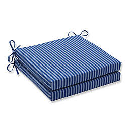 Pillow Perfect Resort Stripe 20-Inch Square Seat Cushions in Blue (Set of 2)