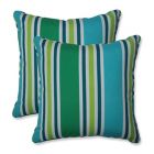 Alternate image 0 for Pillow Perfect Aruba Stripe Square Throw Pillow Set in Turquoise/Green (Set of 2)