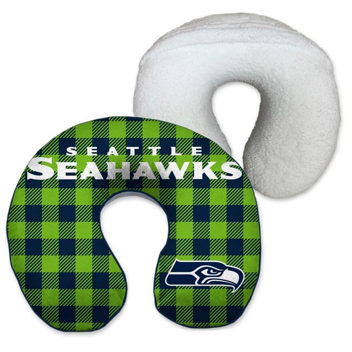 Nfl Seattle Seahawks Buffalo Check Pattern U Neck Memory Foam