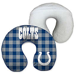 NFL Indianapolis Colts Buffalo Check Pattern U-Neck Memory Foam Travel Pillow