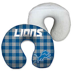 NFL Detroit Lions Buffalo Check Pattern U-Neck Memory Foam Travel Pillow