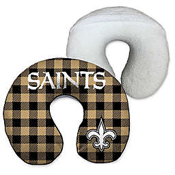 NFL New Orleans Saints Buffalo Check Pattern U-Neck Memory Foam Travel Pillow