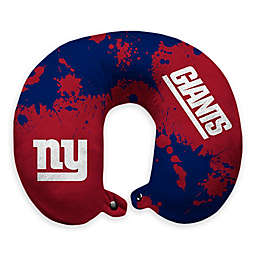 NFL New York Giants Splatter Print Plush Microfiber Travel Pillow with Snap Closure