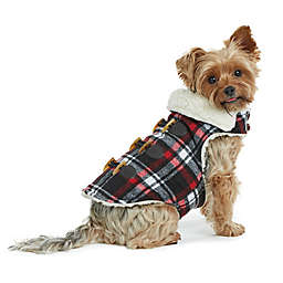 Bee & Willow™ Melton Sherpa Lined Plaid Dog Coat in Black