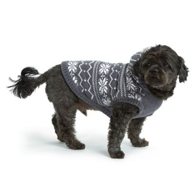 Bee &amp; Willow&trade; Chenille Fair Isle Hoodie Extra Large Dog Vest in Grey
