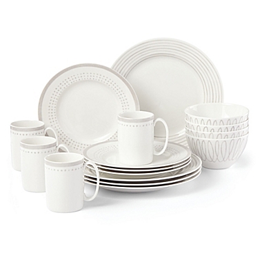 kate spade new york Charlotte Street East&trade; 16-Piece Dinnerware Set in Grey. View a larger version of this product image.