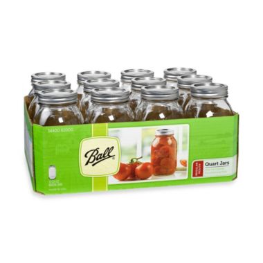 Ball&reg; Regular Mouth 12-Pack 1 qt. Glass Canning Jars. View a larger version of this product image.