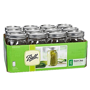 Ball&reg; Wide Mouth 12-Pack 1 qt. Glass Canning Jars. View a larger version of this product image.