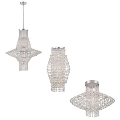 Metropolitan Lighting Saybrook Collection in Catalina Silver with Glass Beads