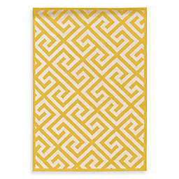 Linon Home Greek Key 5-Foot x 7-Foot Rug in Yellow/White