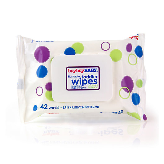 Alternate image 1 for buybuy BABY™ 42-Count Flushable Toddler Wipes with Aloe and Vitamin E
