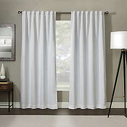 Madeira 84-Inch 100% Blackout Rod Pocket Window Curtain Panel in White