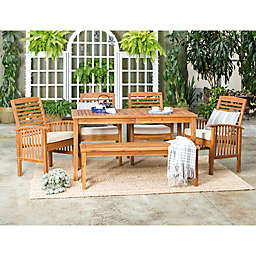 Forest Gate Arvada 6-Piece Acacia Wood Outdoor Dining Set in Brown