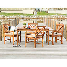 Forest Gate™ Aspen 5-Piece Acacia Patio Dining Set in Brown with Cushions