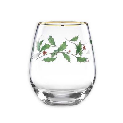 Lenox&reg; Holiday&trade; Decal Stemless Wine Glasses (Set of 4)